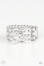 Load image into Gallery viewer, Sparkle Showdown- White and Silver Ring- Paparazzi Accessories