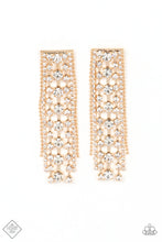 Load image into Gallery viewer, Starry Streamers- White and Gold Earrings- Paparazzi Accessories