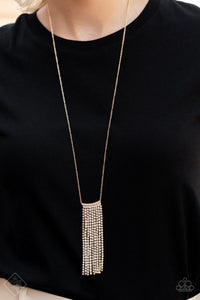 Stellar Crescendo- White and Gold Necklace- Paparazzi Accessories