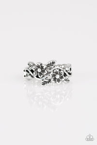 Stop And Smell The Flowers- Silver Ring- Paparazzi Accessories