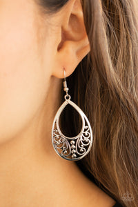 Stylish Serpentine- Silver Earrings- Paparazzi Accessories