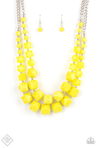 Summer Excursion- Yellow and Silver Necklace- Paparazzi Accessories