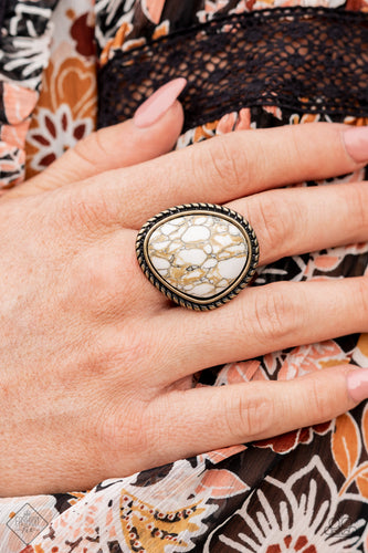 Take The High RODEO- White and Brass Ring- Paparazzi Accessories