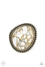 Load image into Gallery viewer, Take The High RODEO- White and Brass Ring- Paparazzi Accessories