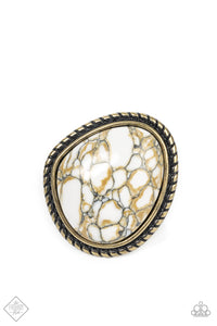 Take The High RODEO- White and Brass Ring- Paparazzi Accessories