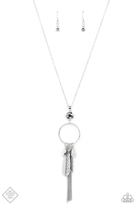 Tastefully Tasseled- Silver Necklace- Paparazzi Accessories