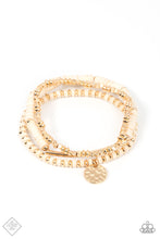 Load image into Gallery viewer, Terraform Trendsetter- White and Gold Bracelets- Paparazzi Accessories
