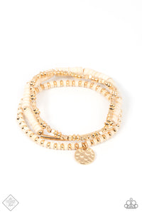 Terraform Trendsetter- White and Gold Bracelets- Paparazzi Accessories