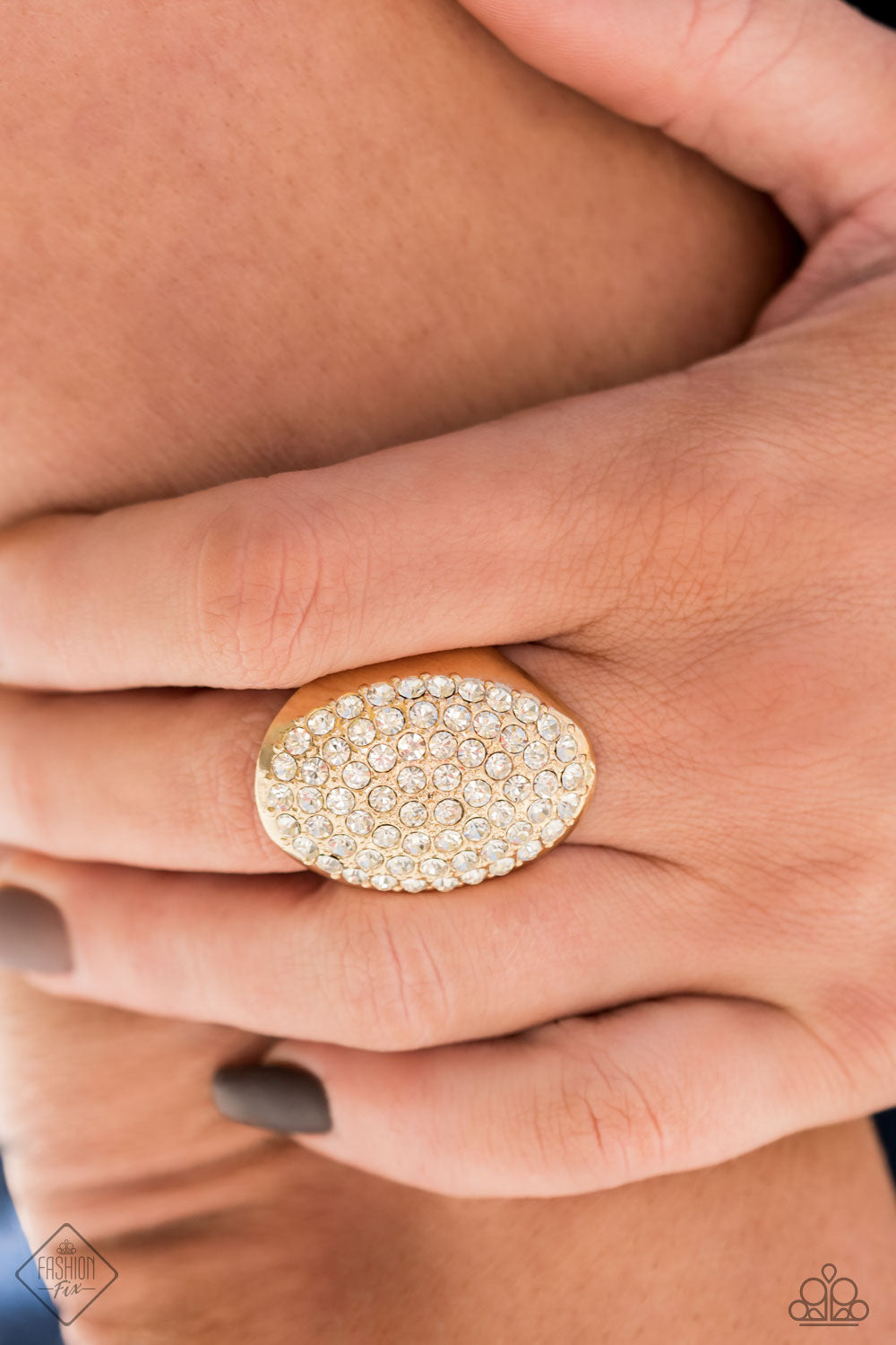 Test Your LUXE- White and Gold Ring- Paparazzi Accessories