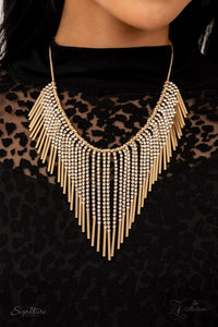 The Amber- White and Gold Necklace- Paparazzi Accessories