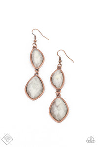 The Oracle Has Spoken- White and Copper Earrings- Paparazzi Accessories