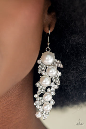 The Party Has Arrived- White and Silver Earrings- Paparazzi Accessories