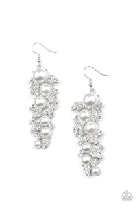 The Party Has Arrived- White and Silver Earrings- Paparazzi Accessories
