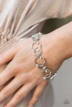 Load image into Gallery viewer, The Universe Revolves Around Me- White and Silver Bracelet- Paparazzi Accessories