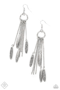 Thrifty Tassel- Silver Earrings- Paparazzi Accessories