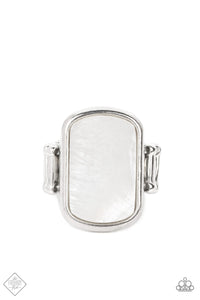 Tidal Tranquility- White and Silver Ring- Paparazzi Accessories