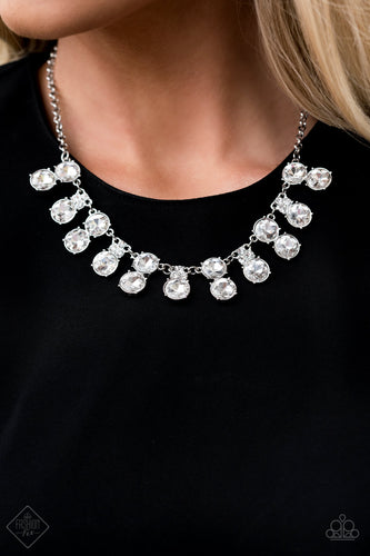 Top Dollar Twinkle- White and Silver Necklace- Paparazzi Accessories