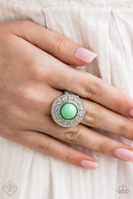 Load image into Gallery viewer, Treasure Chest Shimmer- Green and Silver Ring- Paparazzi Accessories