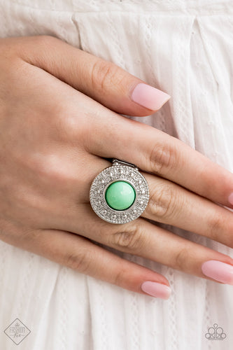 Treasure Chest Shimmer- Green and Silver Ring- Paparazzi Accessories