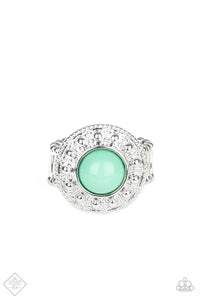 Treasure Chest Shimmer- Green and Silver Ring- Paparazzi Accessories