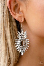 Load image into Gallery viewer, Turn Up The Luxe- White and Silver Earrings- Paparazzi Accessories