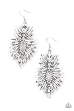 Load image into Gallery viewer, Turn Up The Luxe- White and Silver Earrings- Paparazzi Accessories