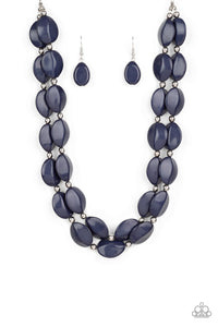 Two-Story Stunner- Blue and Silver Necklace- Paparazzi Accessories