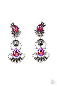 Ultra Universal- Pink and Silver Earrings- Paparazzi Accessories