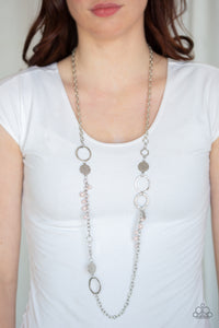 Unapologetic Flirt- Pink and Silver Necklace- Paparazzi Accessories