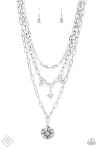 Under The Northern Lights- White and Silver Necklace- Paparazzi Accessories