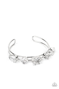 Uniquely Untapped- White and Silver Bracelet- Paparazzi Accessories