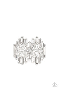 Urban Empire- White and Silver Ring- Paparazzi Accessories