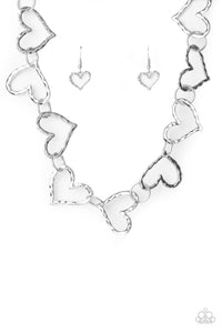 Vintagely Valentine- Silver Necklace- Paparazzi Accessories
