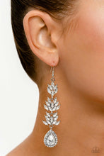 Load image into Gallery viewer, Water Lily Whimsy- White and Silver Earrings- Paparazzi Accessories