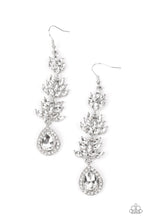 Load image into Gallery viewer, Water Lily Whimsy- White and Silver Earrings- Paparazzi Accessories