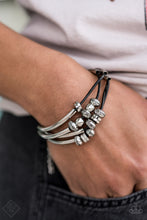 Load image into Gallery viewer, We Aim To Please- Black and Silver Bracelet- Paparazzi Accessories