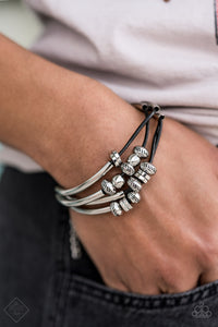 We Aim To Please- Black and Silver Bracelet- Paparazzi Accessories