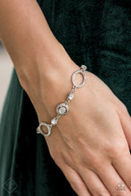 Load image into Gallery viewer, Wedding Day Demure- White and Silver Bracelet- Paparazzi Accessories