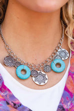 Load image into Gallery viewer, Western Zen- Blue and Silver Necklace- Paparazzi Accessories
