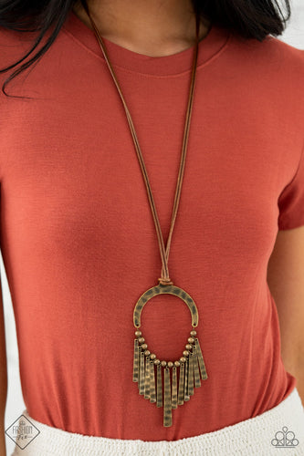 You Wouldn't FLARE!- Brass Necklace- Paparazzi Accessories