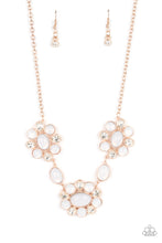 Load image into Gallery viewer, Your Chariot Awaits- White and Rose Gold Necklace- Paparazzi Accessories